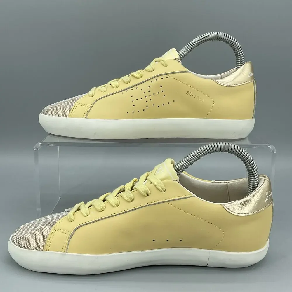 NEW Sam Edelman Girls Aubrie Sneakers Yellow/Silver Size 3M